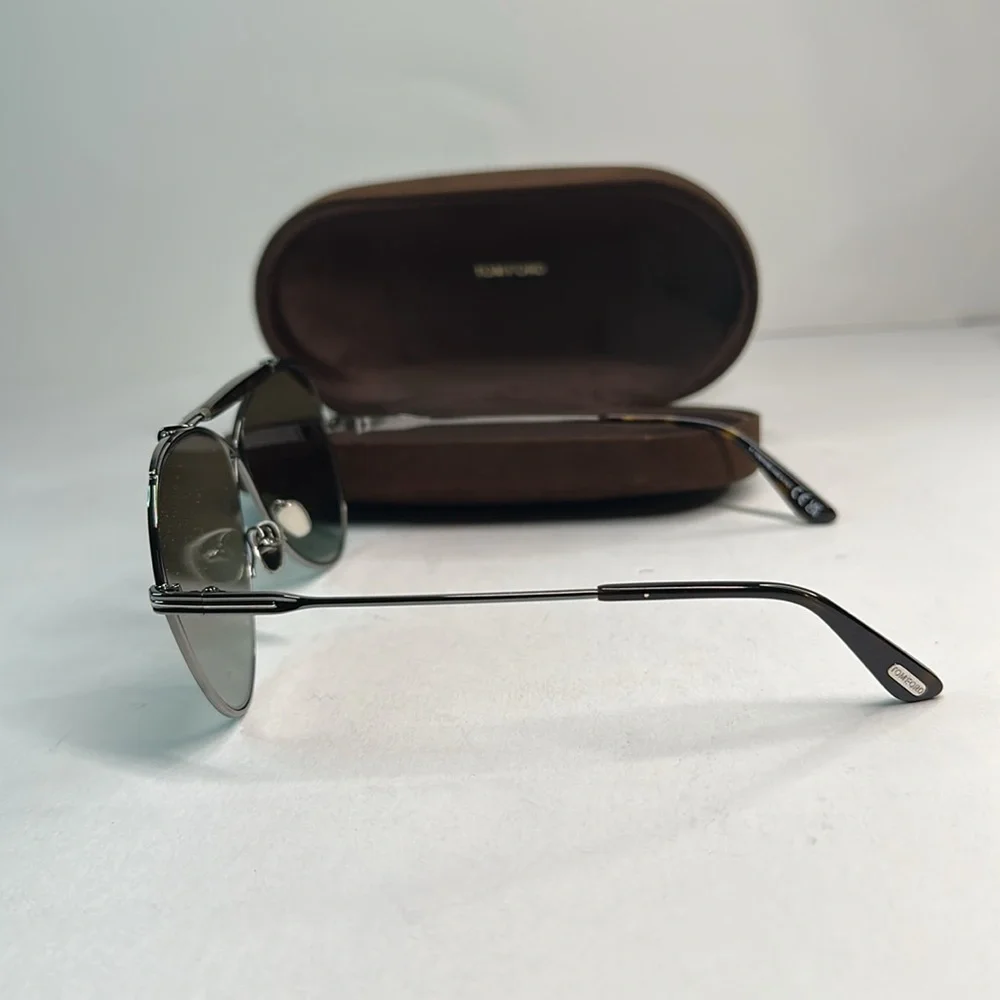 💯- New Authentic TOM FORD FT0818 pilot-frame metal sunglasses